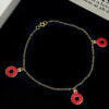 18k Real Saudi Gold Red Mini Letter Bracelet 099 - Embellish Gold