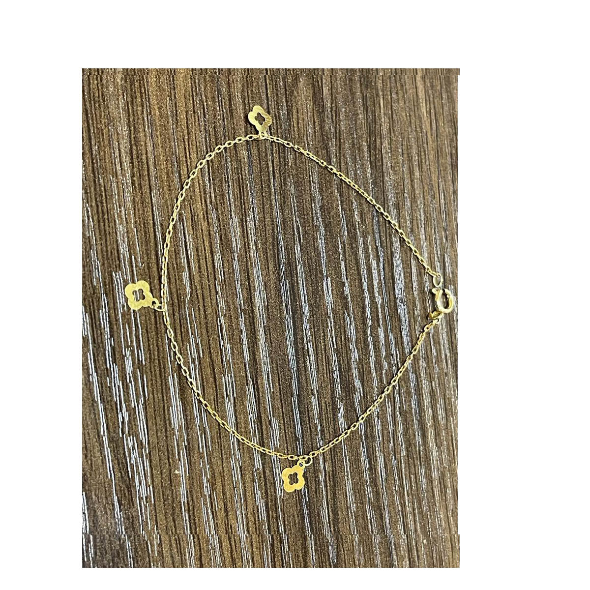 18k Real Saudi Gold Three Pendant Bracelet 134