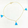 18k Real Saudi Gold Blue Triangle Bracelet 098