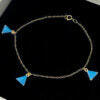 18k Real Saudi Gold Blue Triangle Bracelet 098 - Embellish Gold