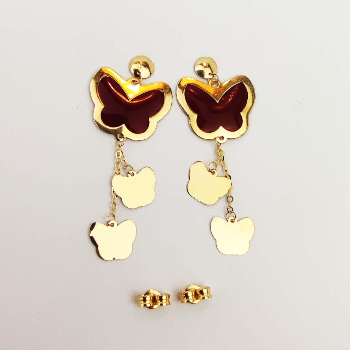 18K Real Saudi Gold Earrings 004