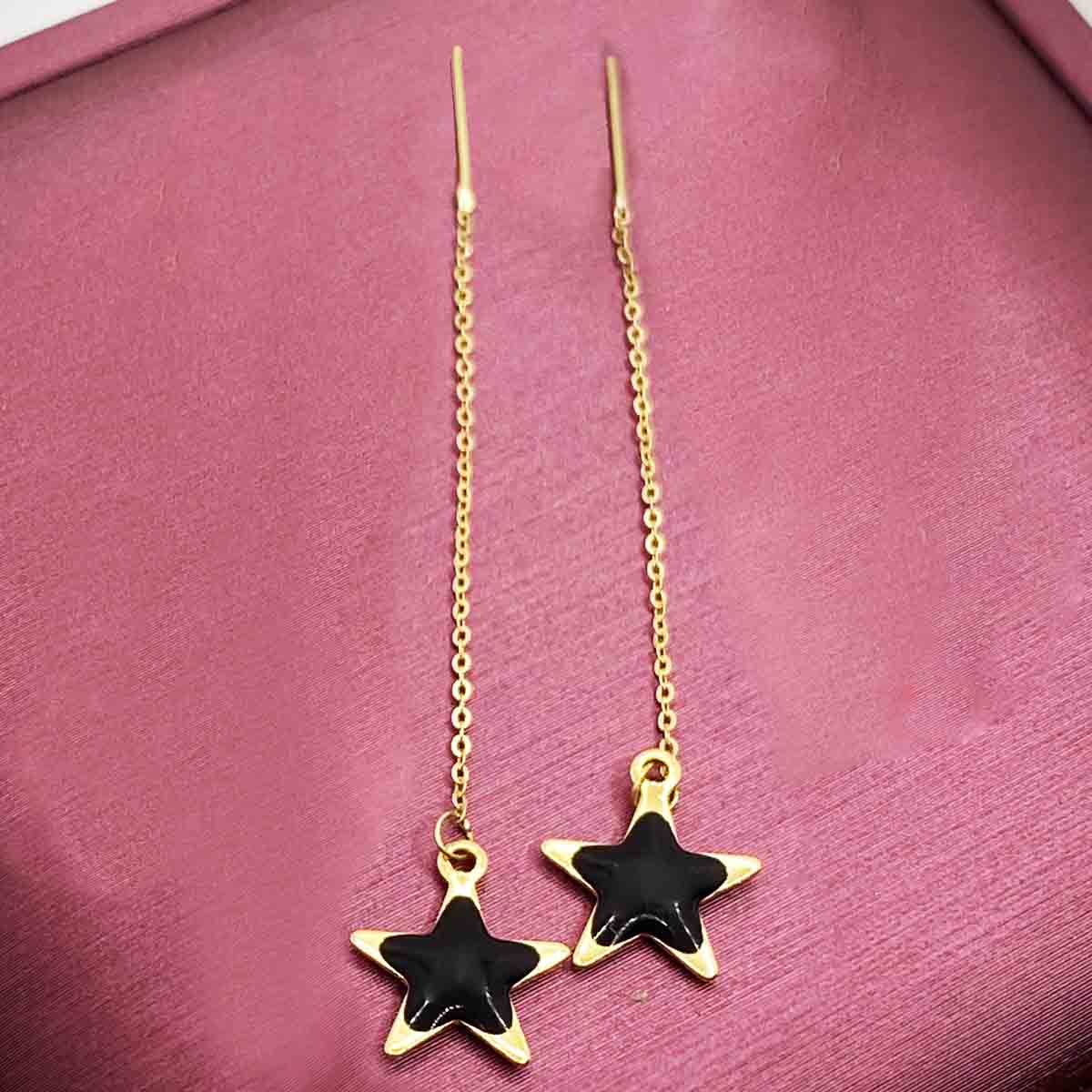 18k Black Star Tictac Earrings - Embellish Gold
