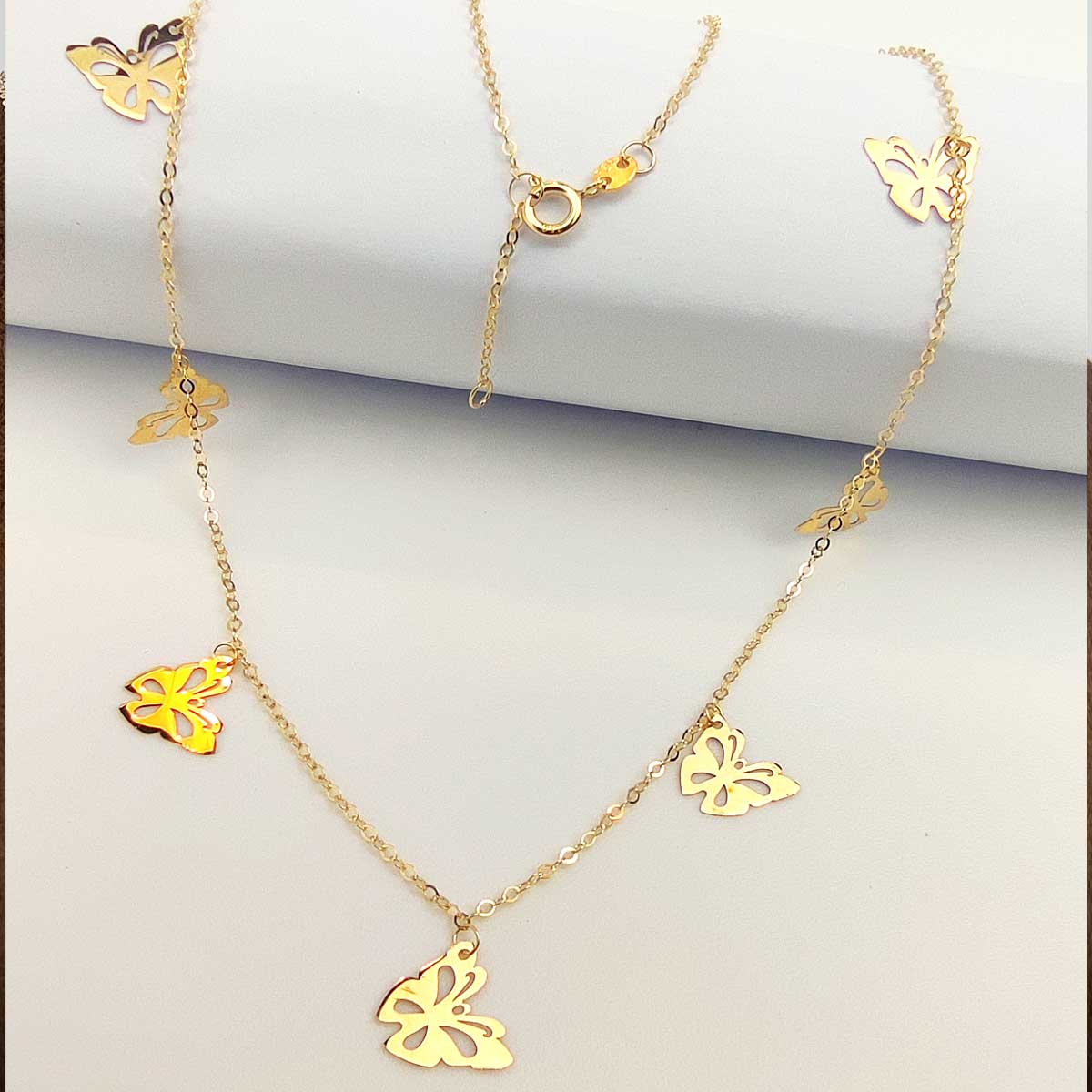 18K Gold Butterfly Necklace 013