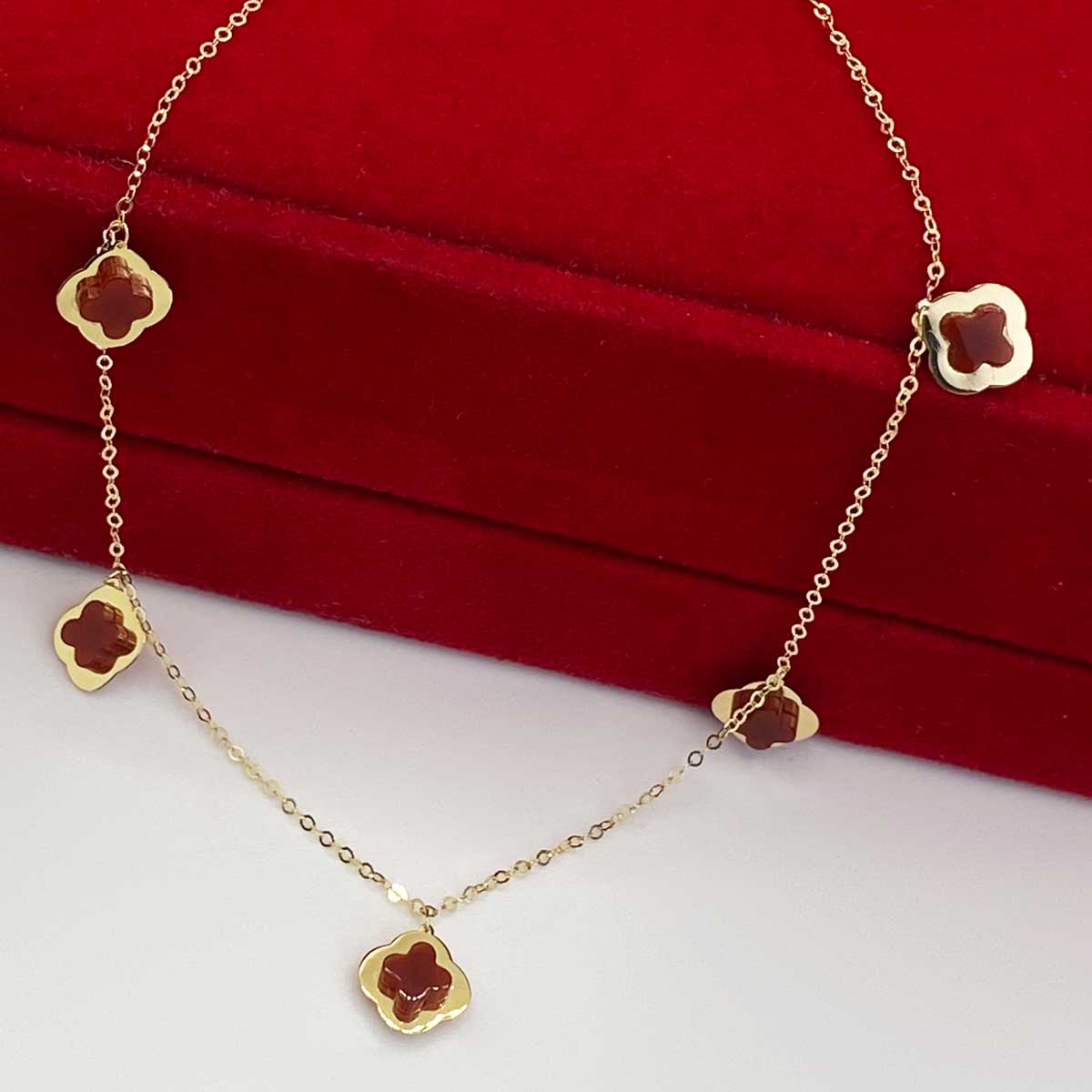 18K Gold 5 Pendant Necklace 021 - Embellish Gold