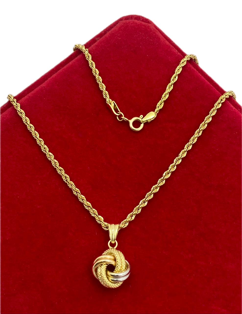 18K Real Saudi Gold Pawnable Rope Necklace 217 – A Pawnable Treasure in Gold Necklaces for Women - Embellish Gold