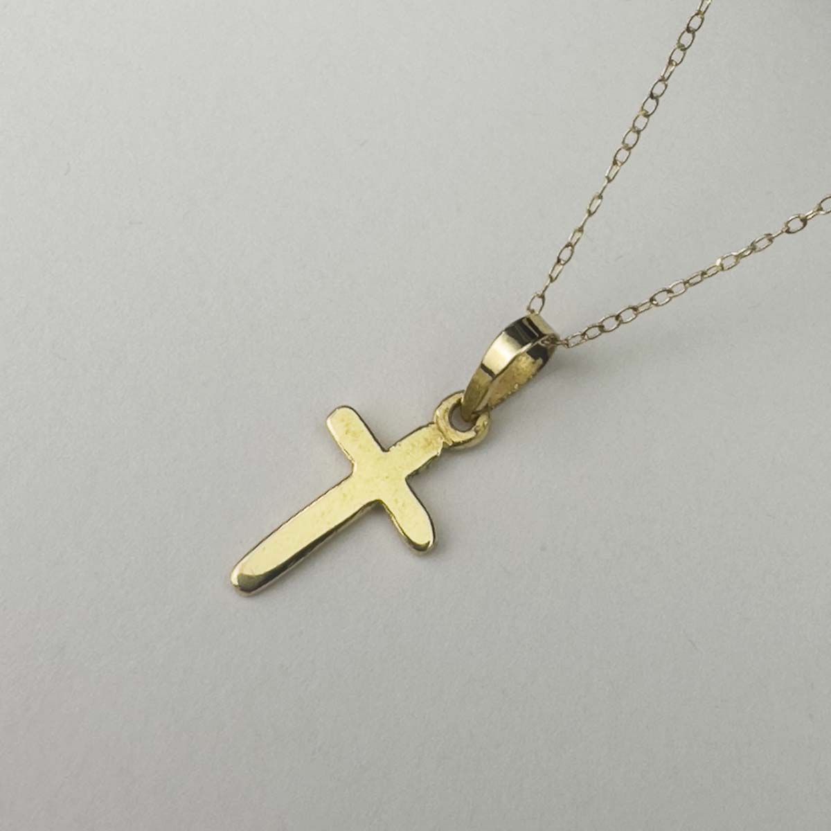 18K Saudi Gold Cross Necklace 035