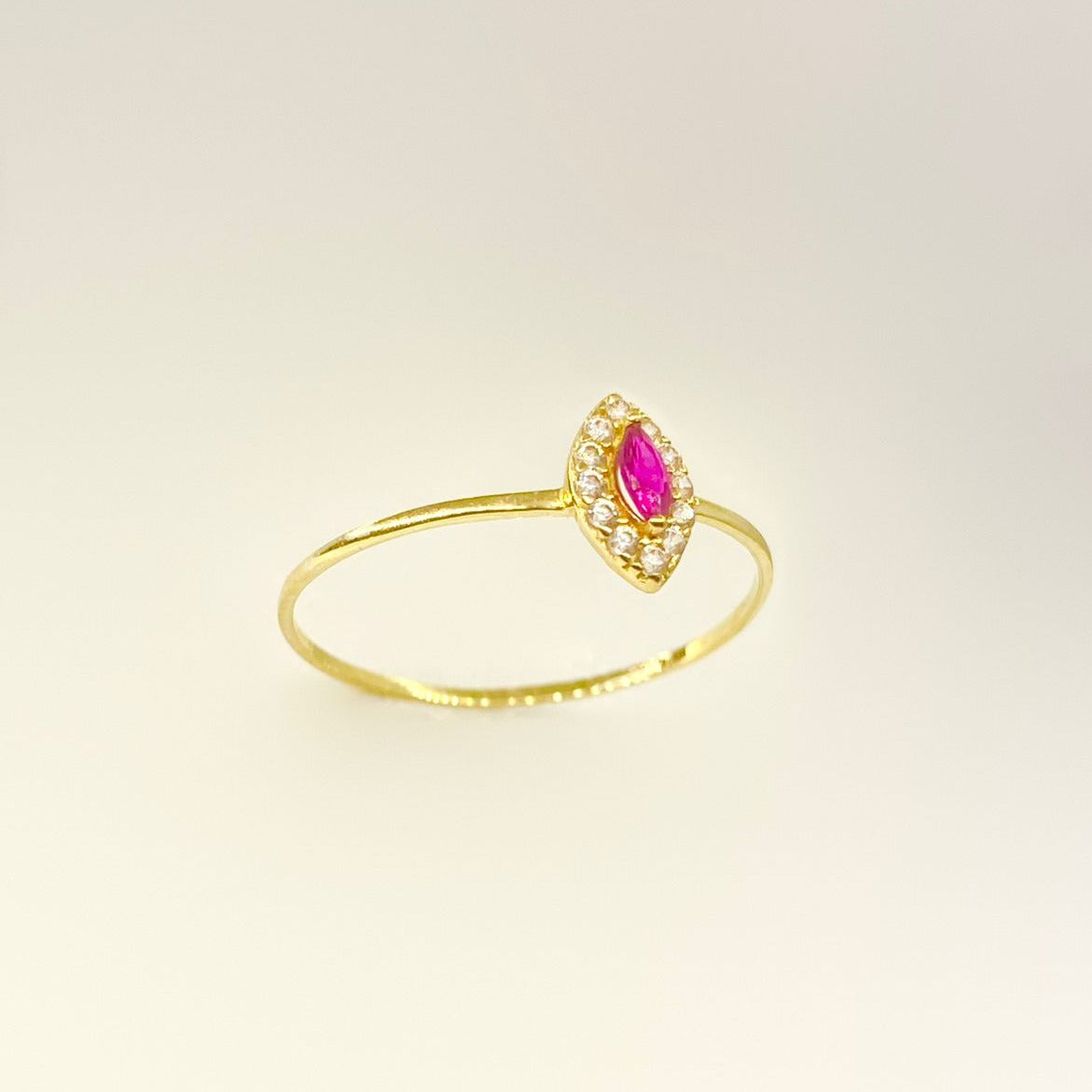 18K Real Gold Scarlet Drop Ring Red - Embellish Gold