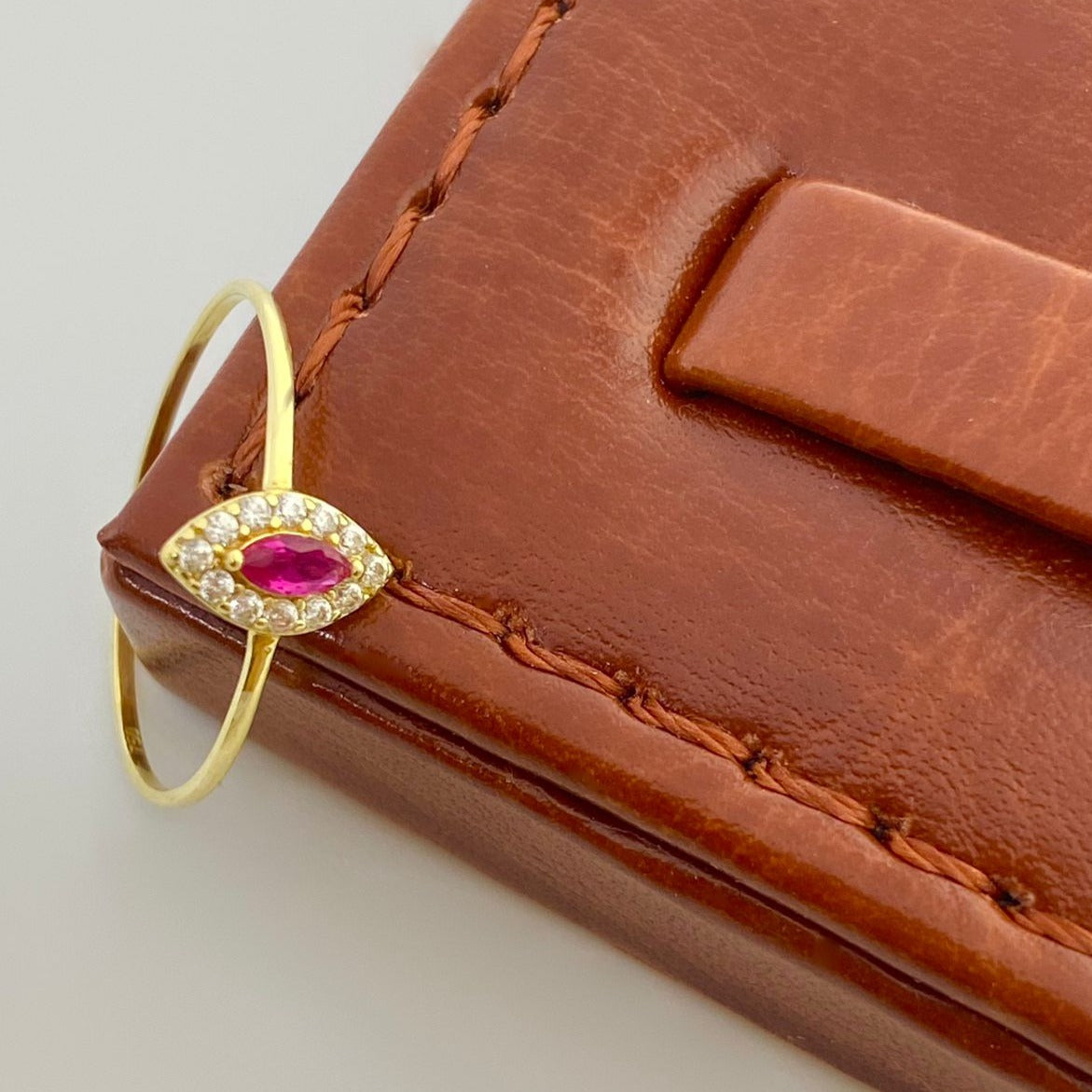 18K Real Gold Scarlet Drop Ring Red - Embellish Gold