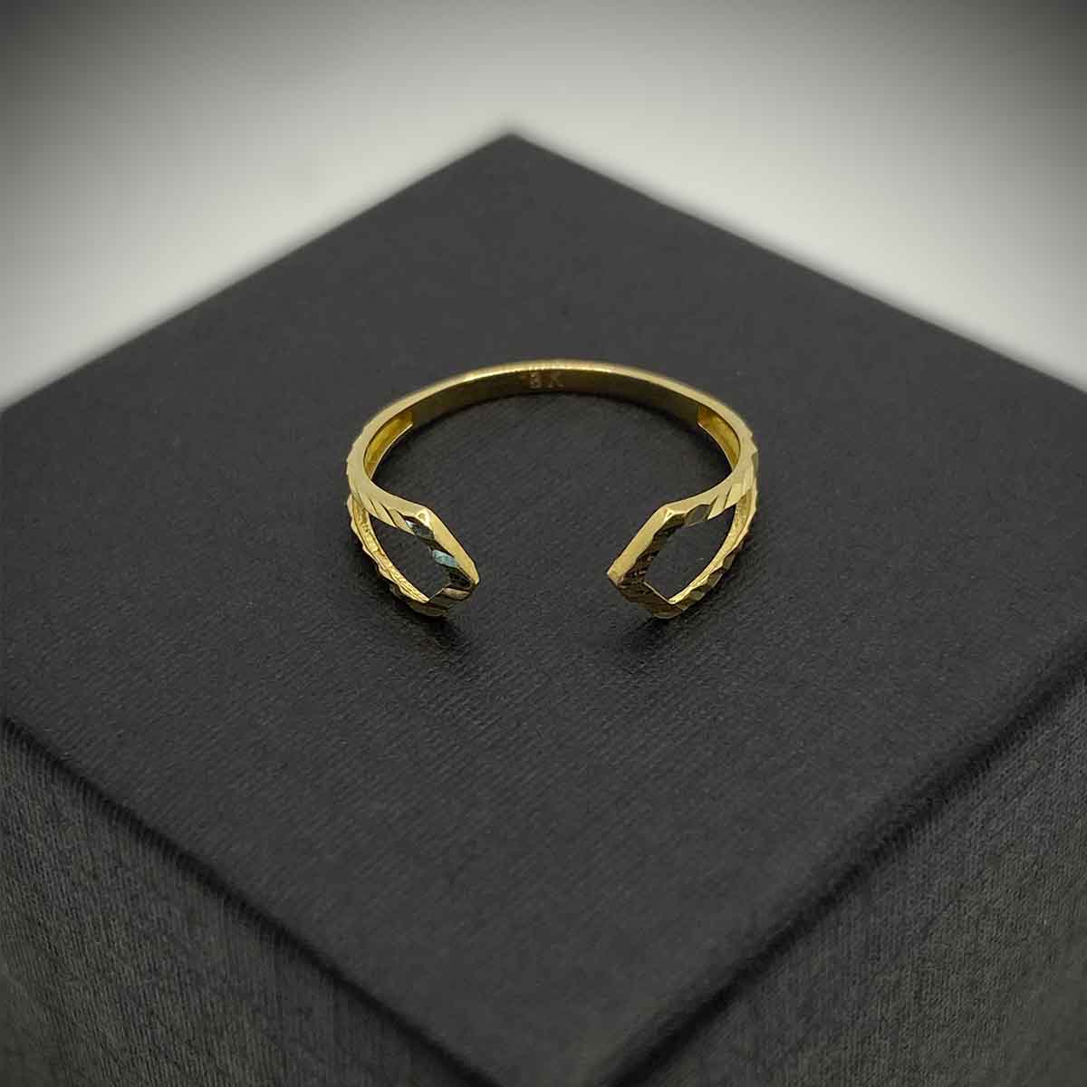 18K Real Saudi Gold Promise Ring 005