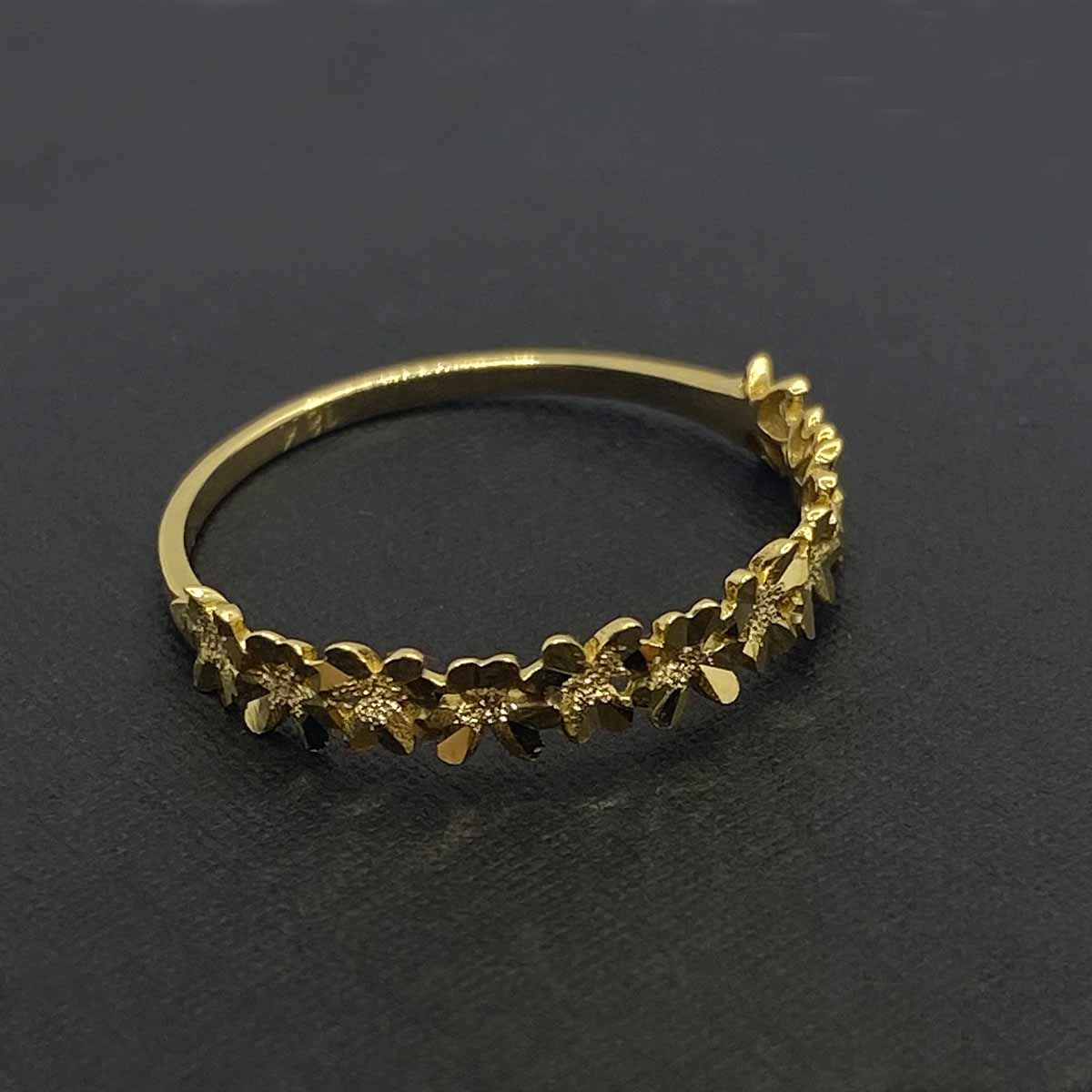 18K Real Saudi Gold Flower Ring 003