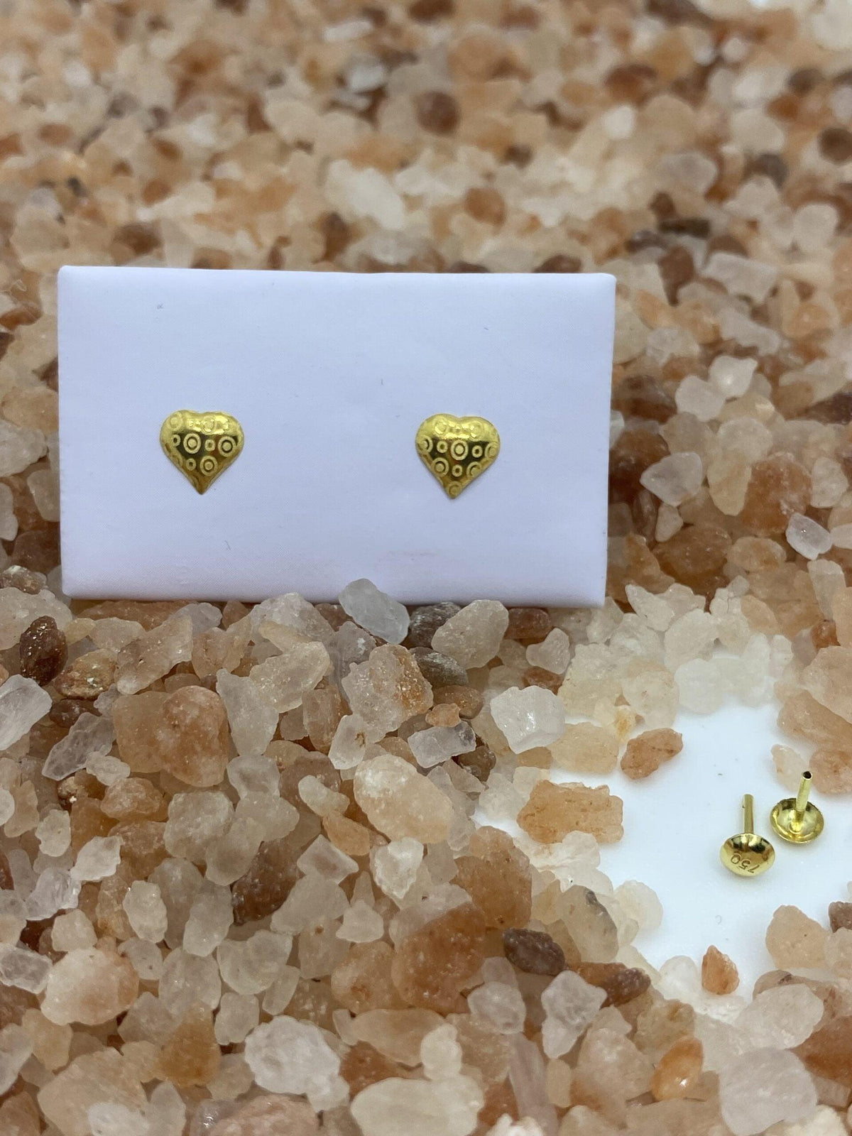 18K Saudi Gold Heart Earring 1.18
