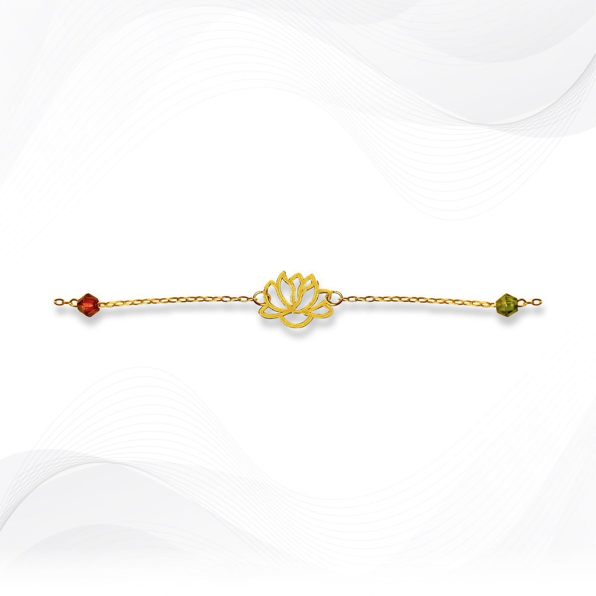 18K Gold Multi Color Stone Flower Bracelet 1.2