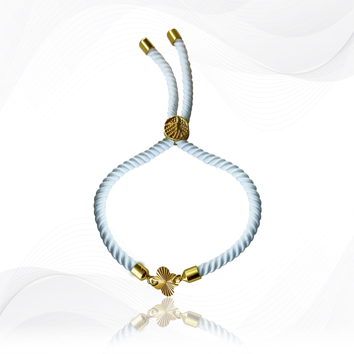 18K Gold Clove Thread Adjustable Bracelet 1.6