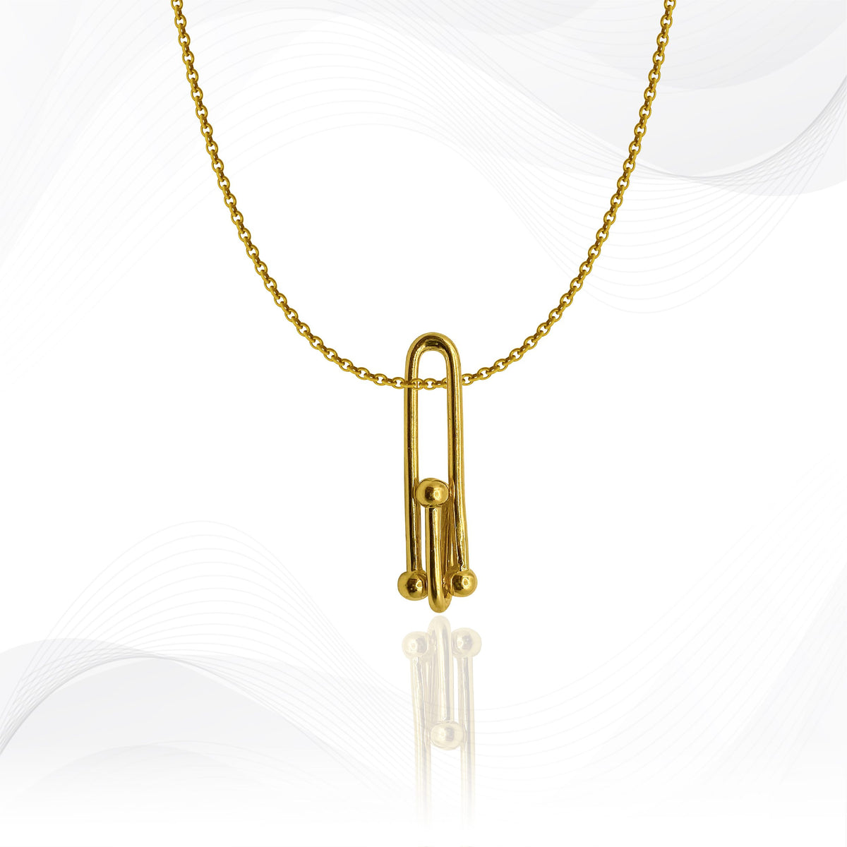 18K Gold Clip Necklace For Women 1.14