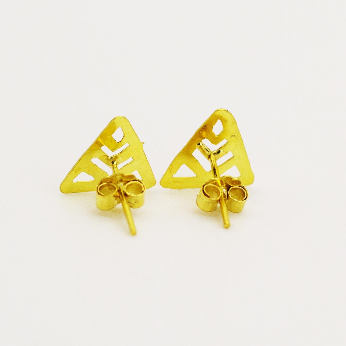 18K Gold Egyptian Studs Earring - Embellish Gold