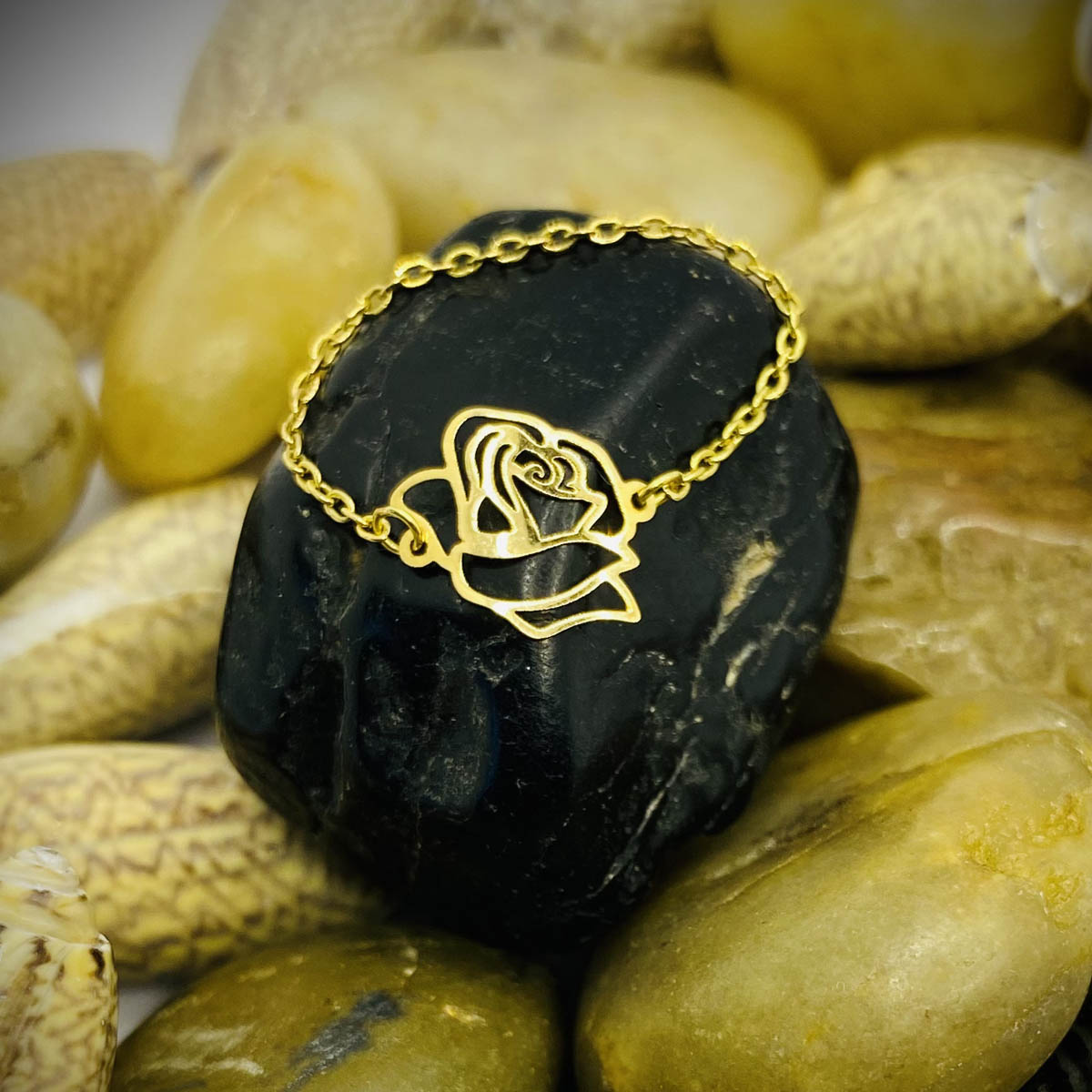 18K Real Gold Flower Design Ring For Women