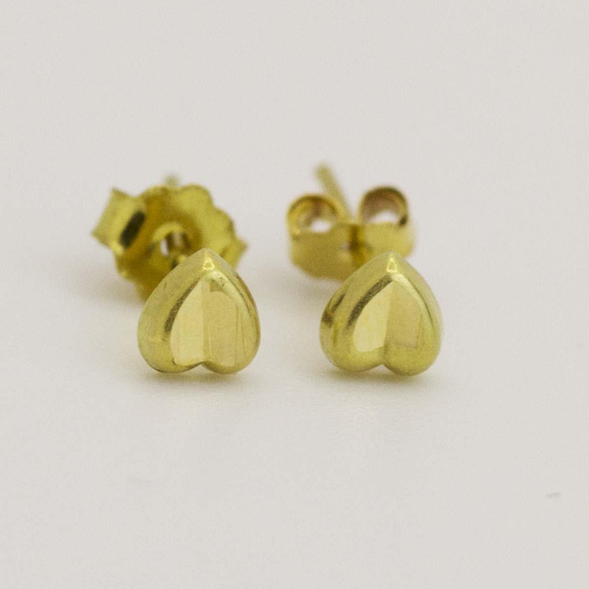 18K Gold Heart Earrings For Female 1.6
