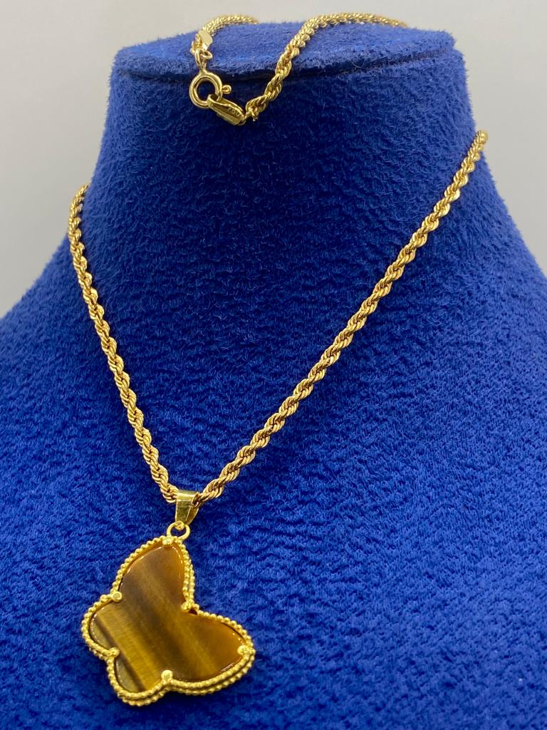 18K Real Saudi Gold Butterfly Rope Chain 212 - Embellish Gold