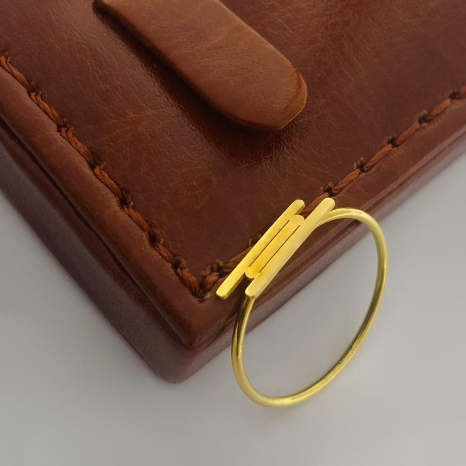 18K Real Saudi Gold Vertical Ring 139 – A Vertical Marvel in Gold Rings for Women - Embellish Gold