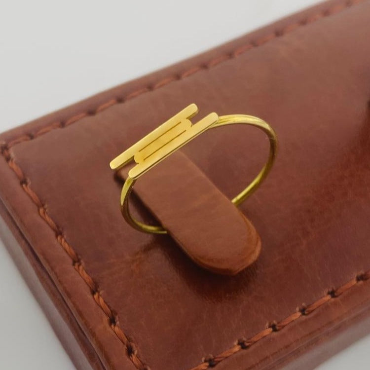 18K Real Saudi Gold Vertical Ring 139 - Embellish Gold