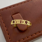 18K Real Saudi Gold Roman Number Ring - Embellish Gold