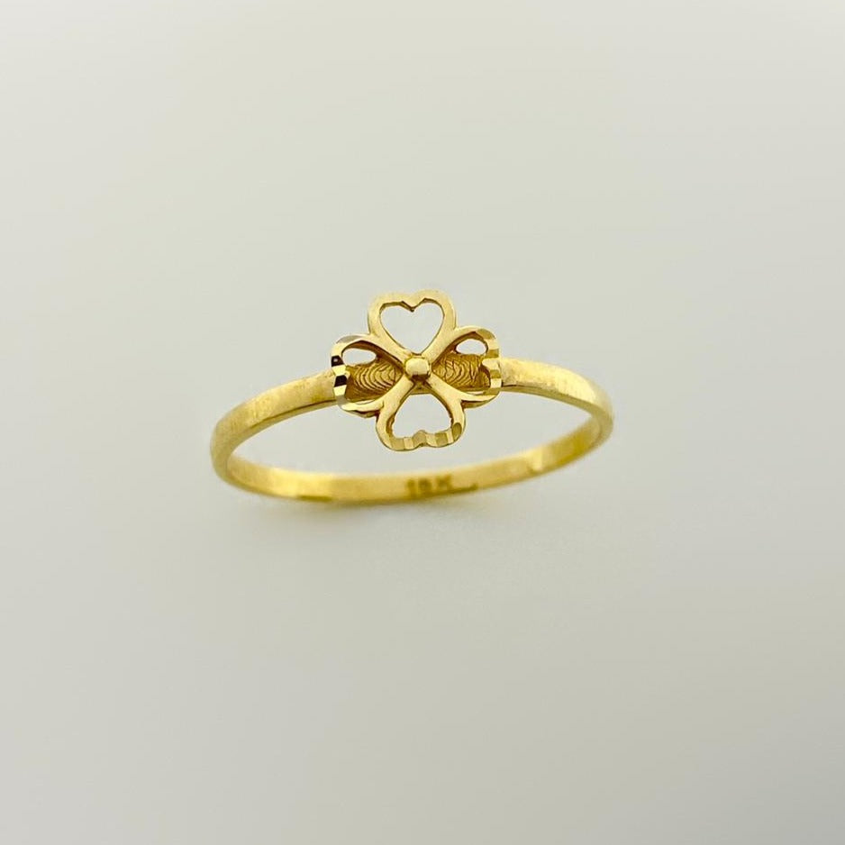 18K Real Saudi Gold Flower Ring 146 - A Radiant Choice In Ladies Gold Rings - Embellish Gold