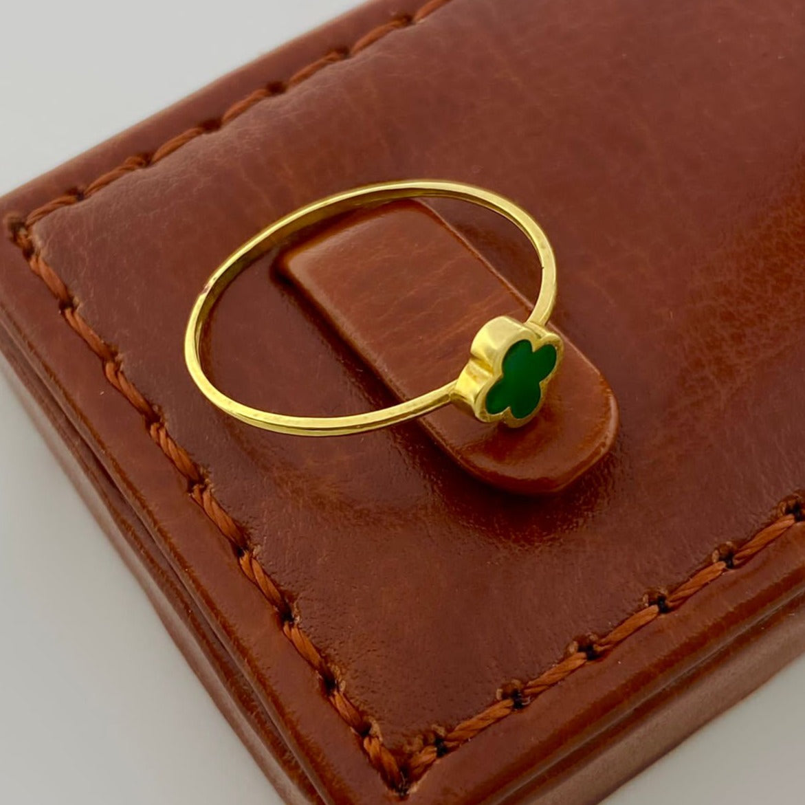 18k Real Gold Green Clove Ring 151 - Embellish Gold